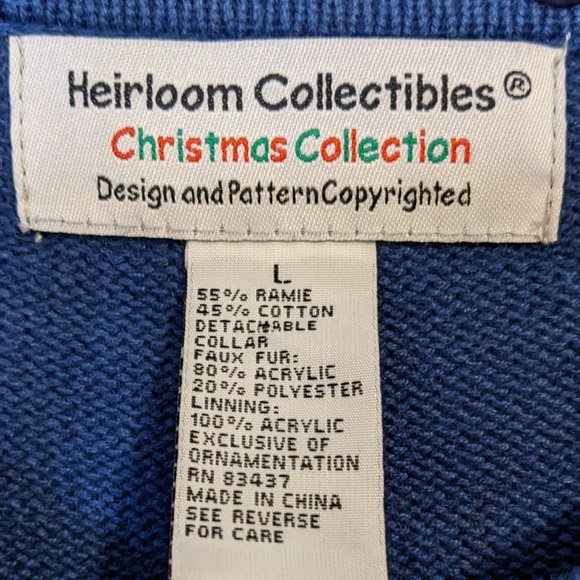 Heirloom Christmas Collection Snowman w/Gifts Beaded Applique Sweater - size L - Picture 4 of 10